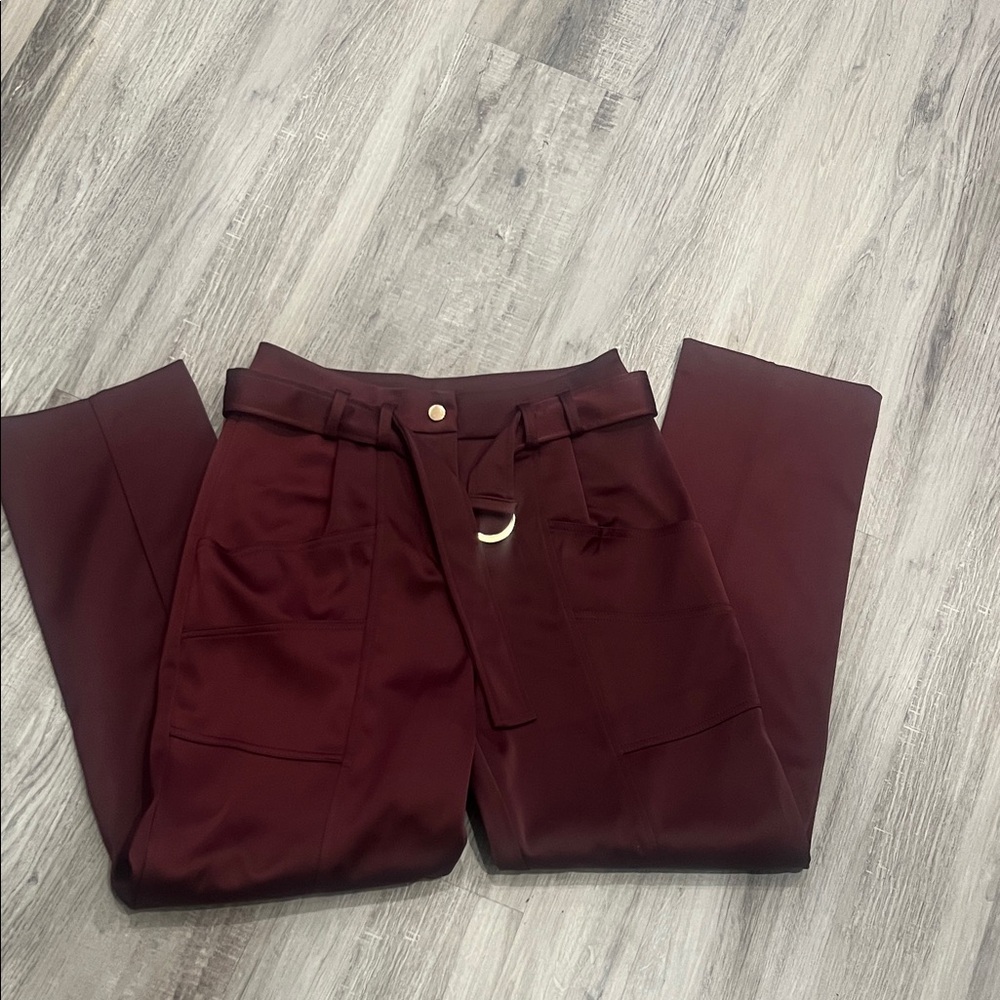 Forever 21 Deep Red Trousers with Belt